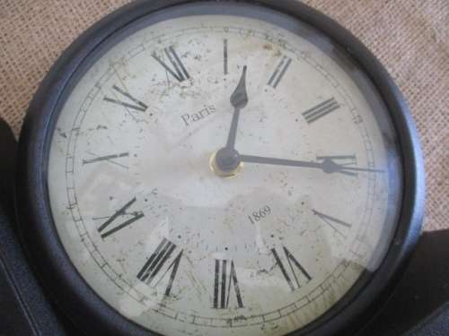 Time To Read...An Old Set Of Two Lovely & Unusual Wooden Clock Face Bookshelf Stands   Paris 1869
