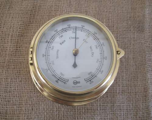 The Magnificent Brass Trio !!! Two Brass Weather Barometers And One Battery Operated Clock