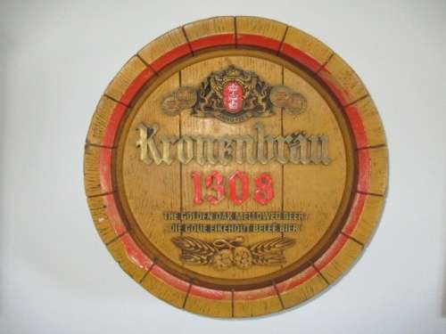 Very Rare...I Mean Very Rare !!! Vintage Kronenbrau 1308 Beer Barrel Sign      1970's