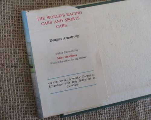 An Old Book !! The World's Racing Cars And Sports Cars By Douglas Armstrong     1958     Hardcover