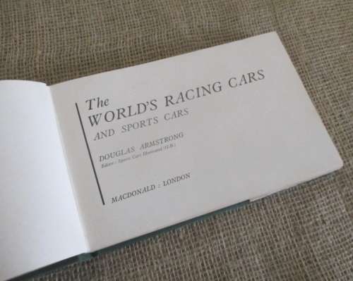 An Old Book !! The World's Racing Cars And Sports Cars By Douglas Armstrong     1958     Hardcover