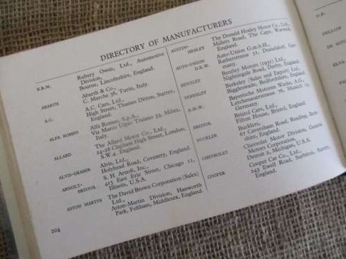 An Old Book !! The World's Racing Cars And Sports Cars By Douglas Armstrong     1958     Hardcover