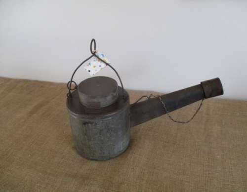 Watering Can ???  No.....Very Very Rare....This Is A World War 2 Gooseneck Lamp Runaway Flare  Metal