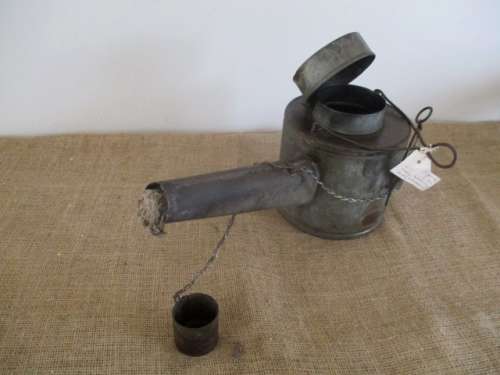 Watering Can ???  No.....Very Very Rare....This Is A World War 2 Gooseneck Lamp Runaway Flare  Metal