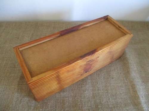An Old Edel Laatoes Wooden Wine Box With Sliding Lid     Signed By The Keldermeester 8/8/1988