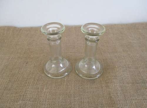 Perfect For That Romantic Eveving By Candlelight       Two Vintage Glass Candle Holders