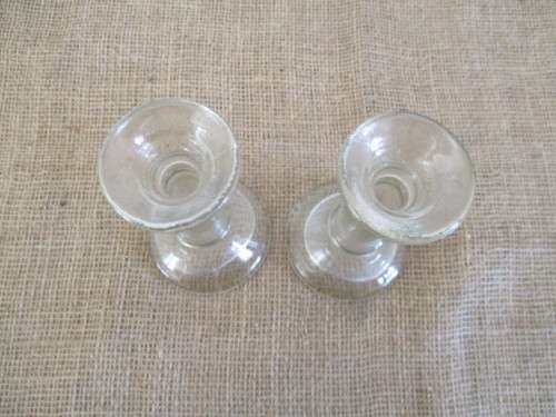 Perfect For That Romantic Eveving By Candlelight       Two Vintage Glass Candle Holders