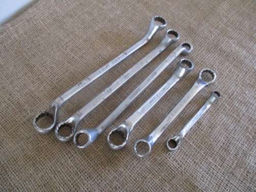 A British Collection Of Six Open Ring SAE Spanners