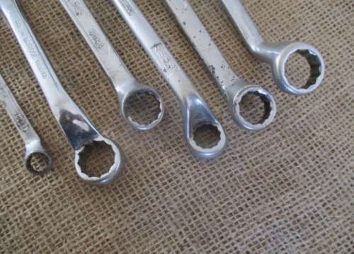 A British Collection Of Six Open Ring SAE Spanners