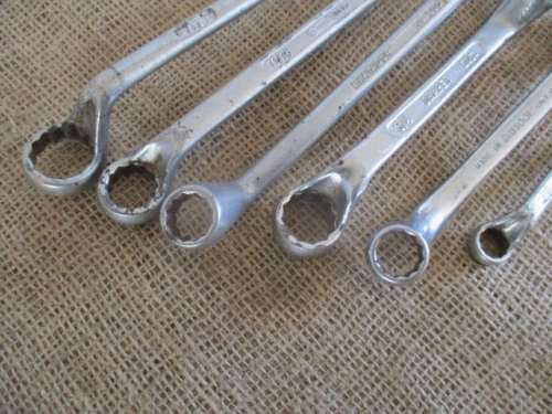A British Collection Of Six Open Ring SAE Spanners