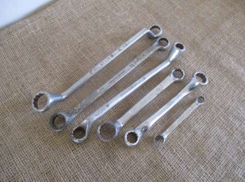 A British Collection Of Six Open Ring SAE Spanners