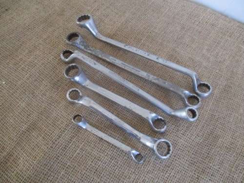 A British Collection Of Six Open Ring SAE Spanners