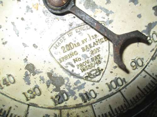A Very Rare Salter 200lb Spring Balance Hanging Scale    No 235    Prov. Pat 16582/48     England
