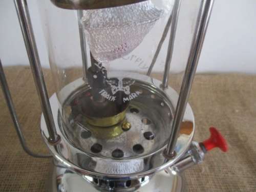 A Shining Butterfly !!! Stunning Vintage Butterfly Kerosene Pressure Lamp With Accessories
