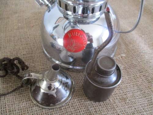 A Shining Butterfly !!! Stunning Vintage Butterfly Kerosene Pressure Lamp With Accessories