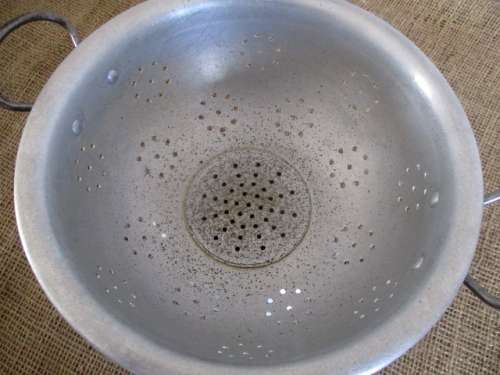 A Very Cute Antique Aluminum Colander        Early 1900's