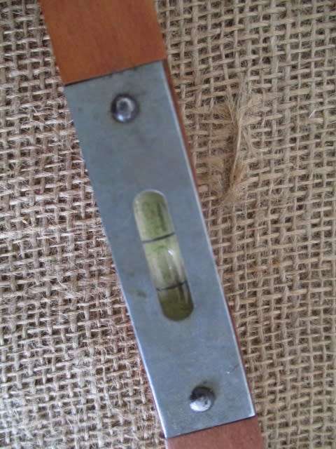 An Antique/Vintage Marples Wooden Carpenter's Square With Brass Inlays & Boat Designed Spirit Level