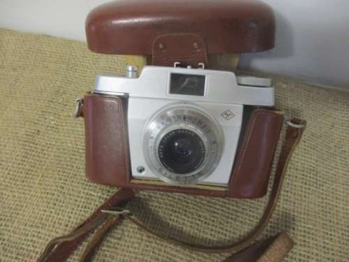Relisted - Vintage Agfa Silette Vario Camera With Original Leather Case And Shoulder Strap   Germany