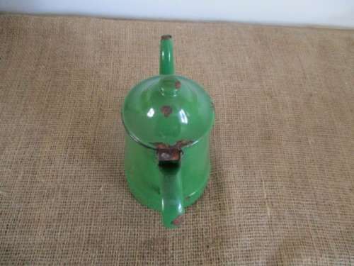 This Is Old....Actually Donkey Years Old...A Vintage Enamel Coffee Pot In Rare Green Colour