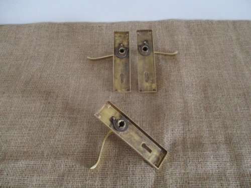 One Lovely Pair Of Beautiful Vintage Brass Door Handles Plus One Door Handle Free