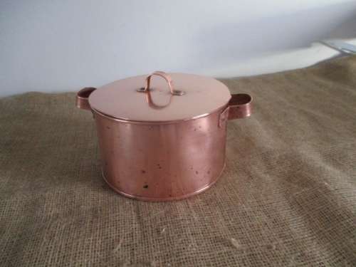 Beautiful Vintage Copper Lidded Pot