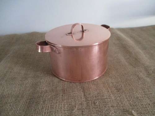 Beautiful Vintage Copper Lidded Pot