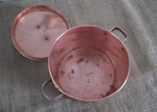 Beautiful Vintage Copper Lidded Pot