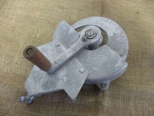A Handy Cast Aluminum Table Mounted Hand Operated Biltong Slicer