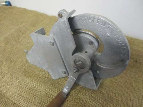 A Handy Cast Aluminum Table Mounted Hand Operated Biltong Slicer