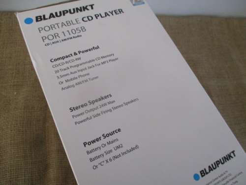 Brand New Blaupunkt Portable CD Player POR 1105B    CD/AUX/AM/FM Radio       MIB