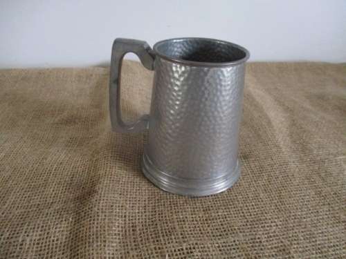 A Beautiful Vintage Hammered Pewter Tankard  11       Excalibur    SA Union Pewter