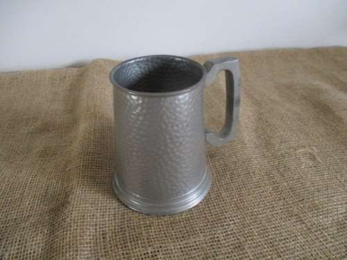 A Beautiful Vintage Hammered Pewter Tankard  11       Excalibur    SA Union Pewter