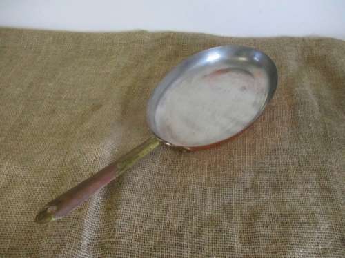 Oval Vintage 1973 Copper and Brass Pancake Pan - Rare And Unusual!!!