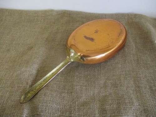 Oval Vintage 1973 Copper and Brass Pancake Pan - Rare And Unusual!!!