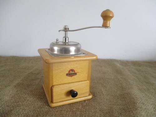A Stunning Vintage Wooden And Metal Robert Zassenhaus Coffee Grinder    Made In Germany