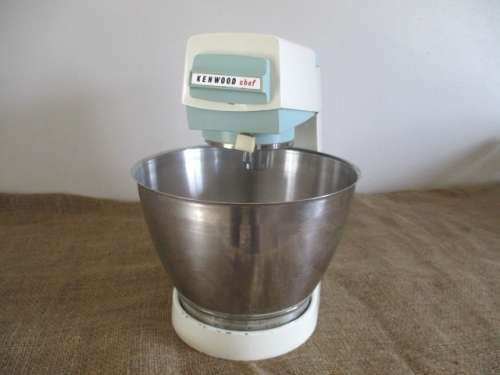 A Vintage A 701 A Kenwood Chef With Original Metal Bowl And Mixing Accessories