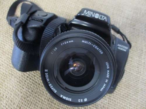 Vintage Minolta Maxxum 400si Camera With Sigma Lens & Minolta AF 35-70 Lens In Original Bag   1994