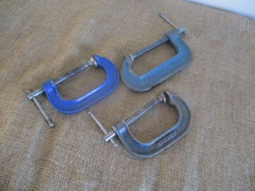 Three Strong G-Clamps - 2x 3'' Record G-Clamps Made In England & SA and 1x 4" Biehl G-Clamp Brazil