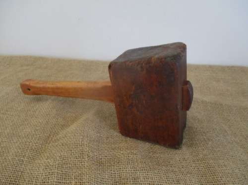 A Beautiful Vintage Carpenter's Solid Wooden Mallet