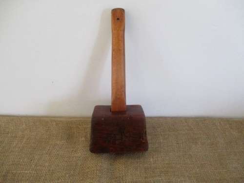 A Beautiful Vintage Carpenter's Solid Wooden Mallet