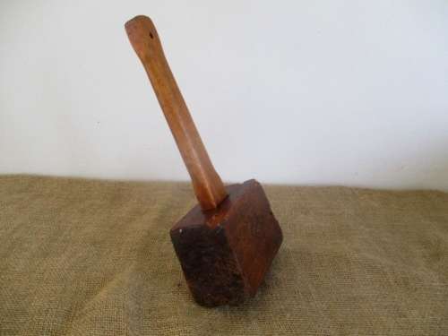 A Beautiful Vintage Carpenter's Solid Wooden Mallet