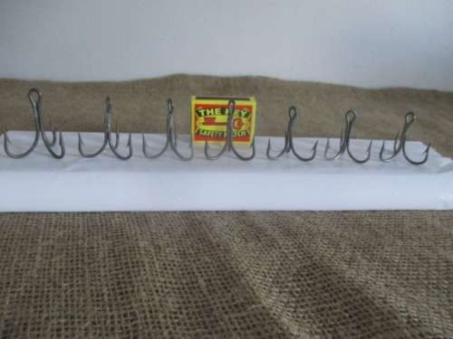 A Lot Fishing Tackle Stuff In Mustad & Son Carton Holder