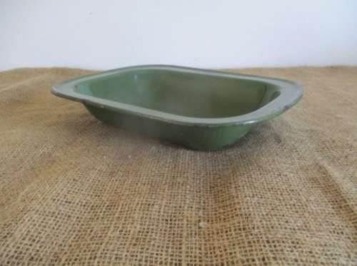 A Very Nice Enamel Pie Dish In Rare Green Colour