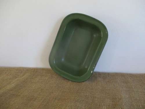 A Very Nice Enamel Pie Dish In Rare Green Colour