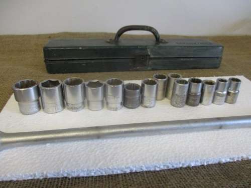 Nice set of 14x Socket Pieces With Hazet 470mm Swivel Handle In Stahlwille Toolbox Plus X-Tras