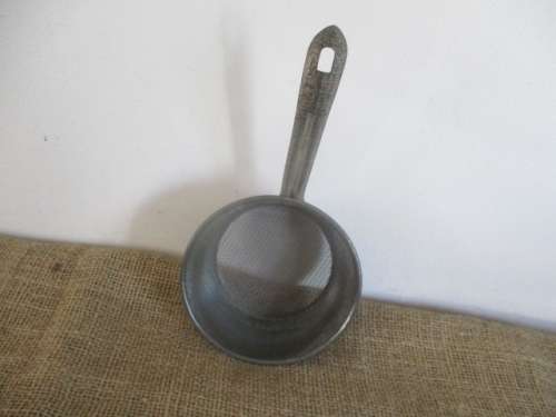 From Granny's Kitchen.....Cute Vintage Metal Hand Strainer           Early 1900's