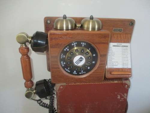Telkom's Siecle Collection Vintage Wooden Retro Style Push Button Wall Mount Landline Telephone