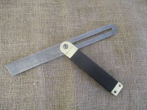 Antique/Vintage Sliding T-Bevel Square With Rosewood And Brass Inserts    10 1/2 Inches - 268mm