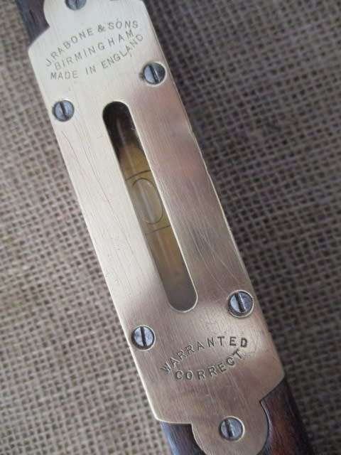 An Antique Wood And Brass J Rabone & Sons 12 Inch Spirit Level     Made In England, Birmingham