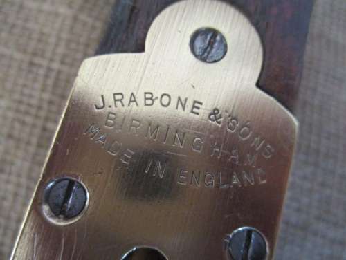 An Antique Wood And Brass J Rabone & Sons 12 Inch Spirit Level     Made In England, Birmingham